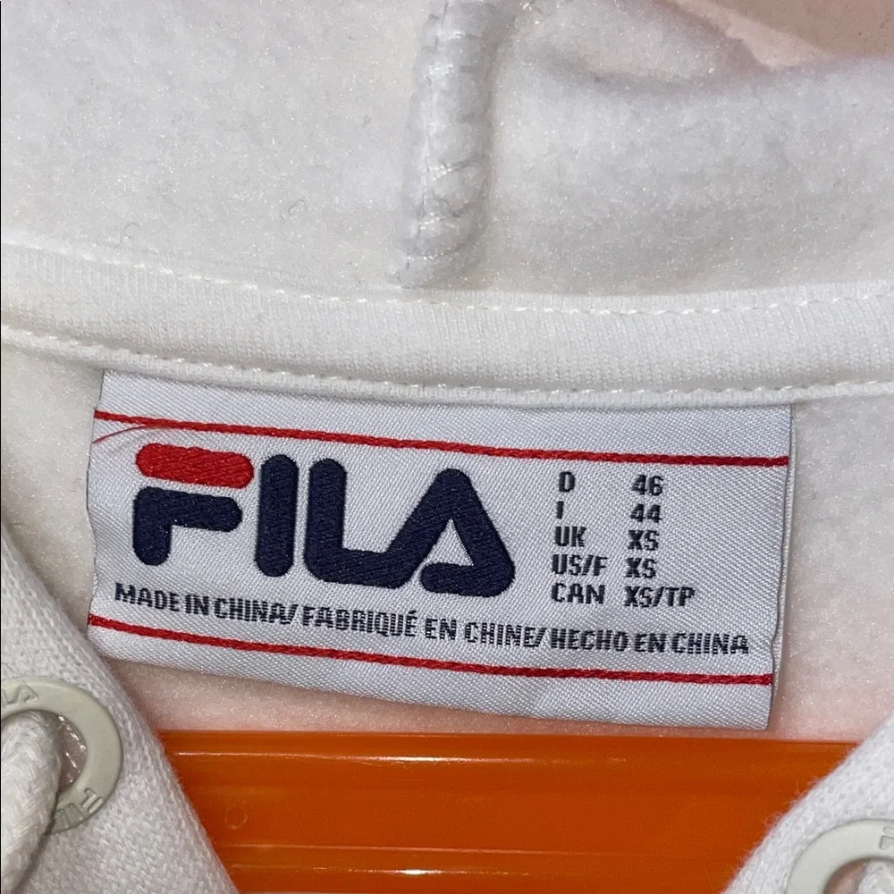 Fila White Hoodie with Blue and Purple Logo - Picture 3 of 3